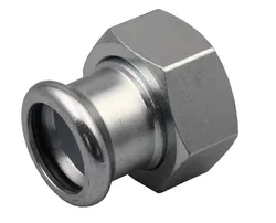 Raccord 2 pièces à sertir, acier, 15mm x 3/4" FF, chauffage, VSH XPress Staalverzinkt C1446